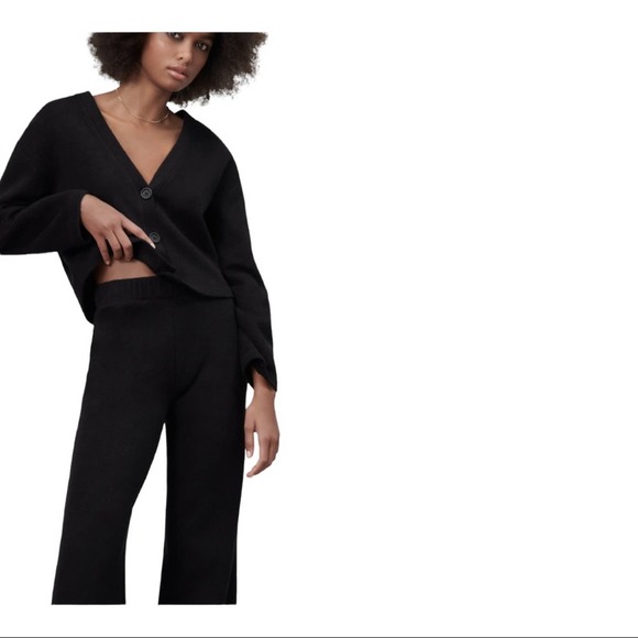 Zara Soft knit semi Sheer pull on wide leg black pants size XL extra large VGUC - Picture 4 of 16